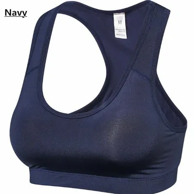 Navy 200p Спортивные бюстгальтеры для женщин и девушек, спортивная блузка для бега и фитнеса, Быстросохнущий дышащий эластичный противоударный бюстгальтер для йоги - Цвет: Navy