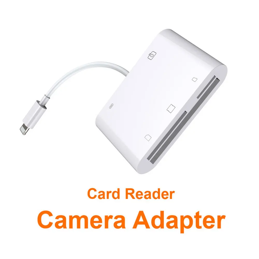 Кард ридер Lightning 5 в 1 SD/TF/Micro SD/CF кард комплект для подключения камеры USB камера OTG