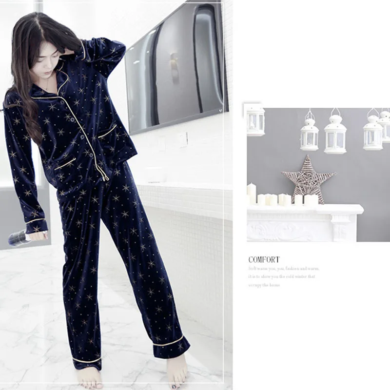 Зимние теплые Для женщин пижамы Наборы для ухода за кожей sleepcoat Мотобрюки леди