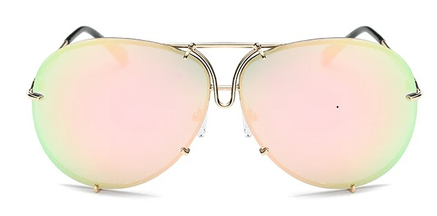 Gold pink Дизайн большого бренда, авиационные солнцезащитные очки для мужчин, модные очки, зеркальные женские солнцезащитные очки для женщин, очки Ким Кардашьян - Цвет линз: Gold pink