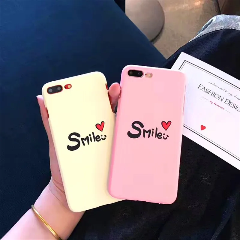 Ультра тонкий корпус для iphone 8 7 6 6S плюс модные забавные письмо улыбка Телефон