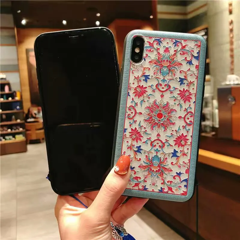 Примечание 9 для samsung S8 S9 плюс Китайская традиционная вышивка ремесло 3D рельеф