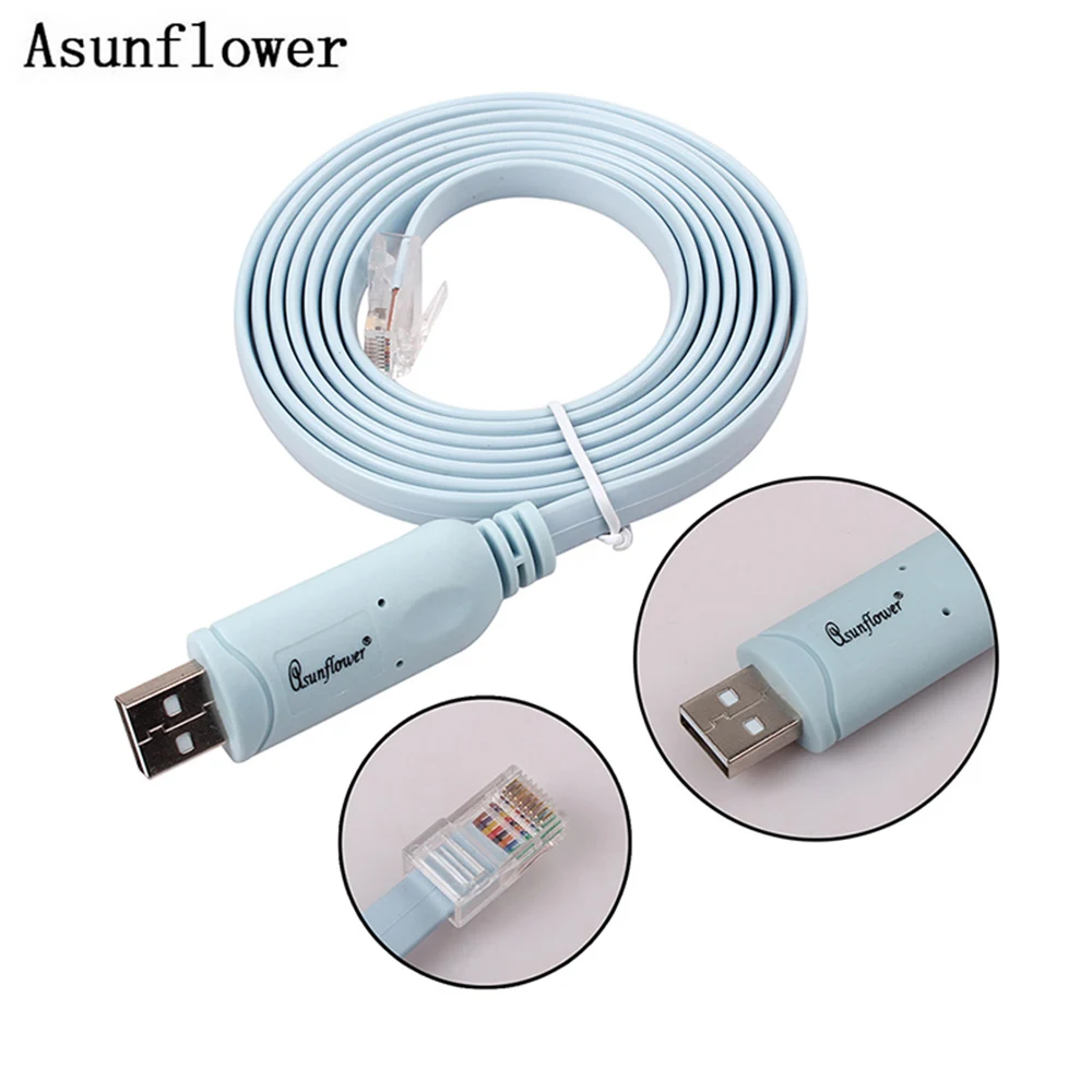 USB Удлинительный кабель asunflour RJ45 консоль FTDI FT232R чип RS232 1 8 м переключатель уровня