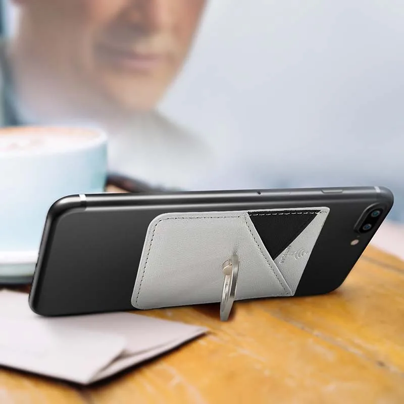 RFID для мужчин и женщин, кредитный ID держатель для карт, кошелек для сотового телефона для мужчин, карманная палочка на клейкой основе с кольцом на палец, подставка, надежная ручка