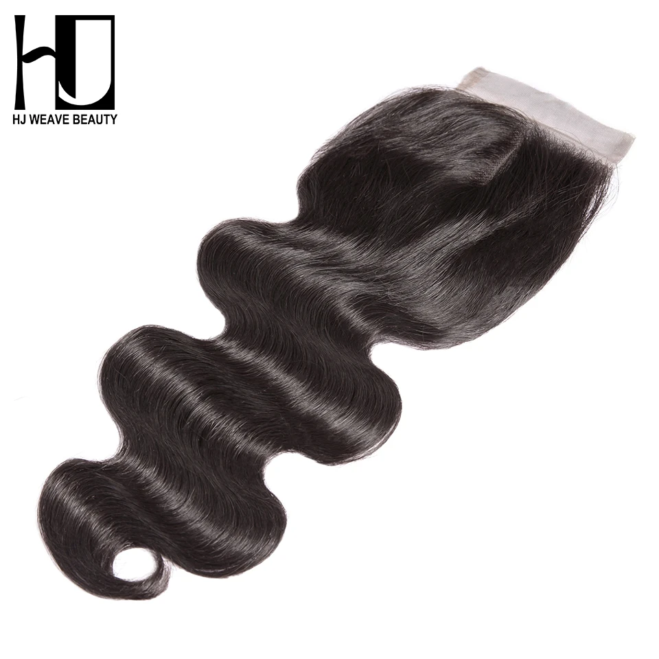 HJ WEAVE BEAUTY волос Закрытие малазийские волнистые волосы для тела парик с пробором