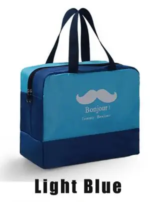 Light Blue Качественная сумка для плавания унисекс, комбинированная сумка для сухого влажного плавания, большая емкость, детский пляжный купальник для хранения, Сетчатая Сумка для хранения обуви - Цвет: Light Blue
