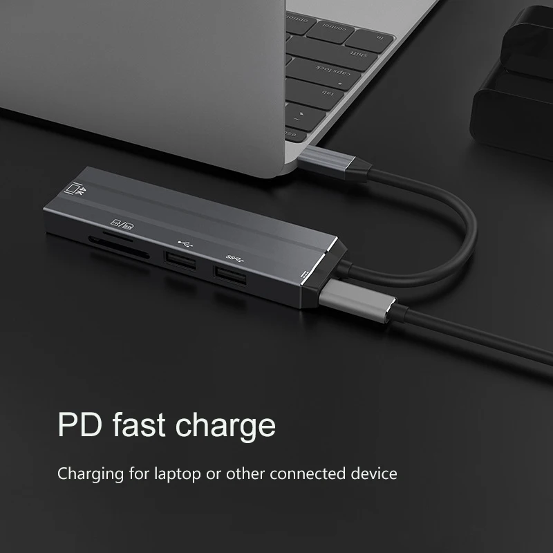 Адаптер питания type C HDMI USB 3 0 2 PD устройство для чтения карт TF/SD концентратор Macbook Pro
