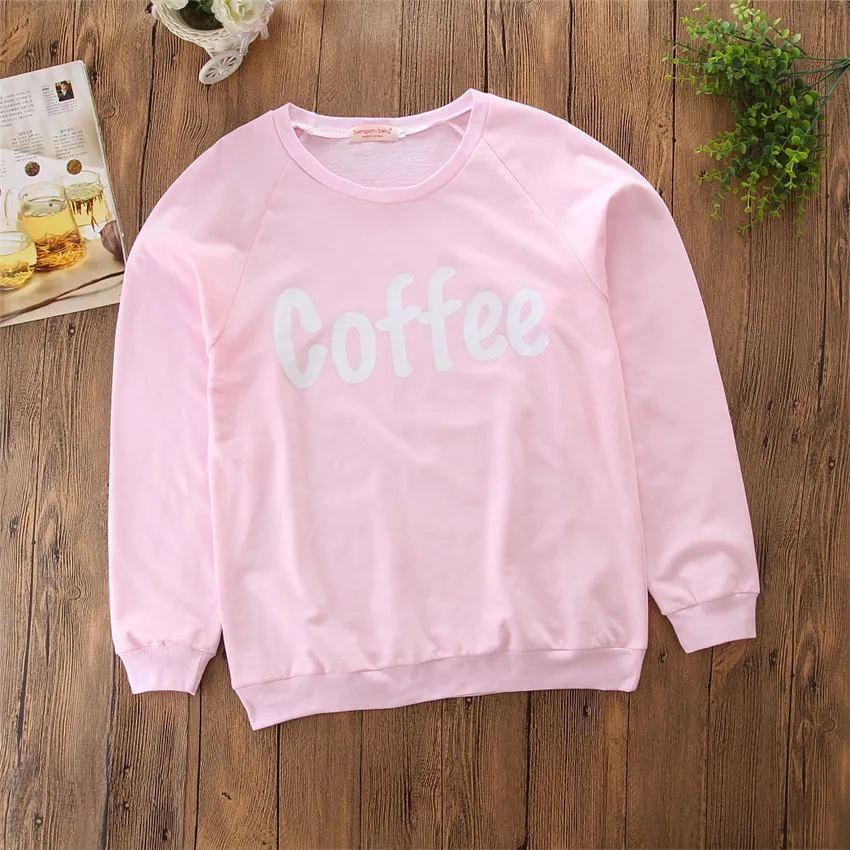 2018 осенние свитера с принтом молока для мамы и дочки одежда женщин толстовки кофе