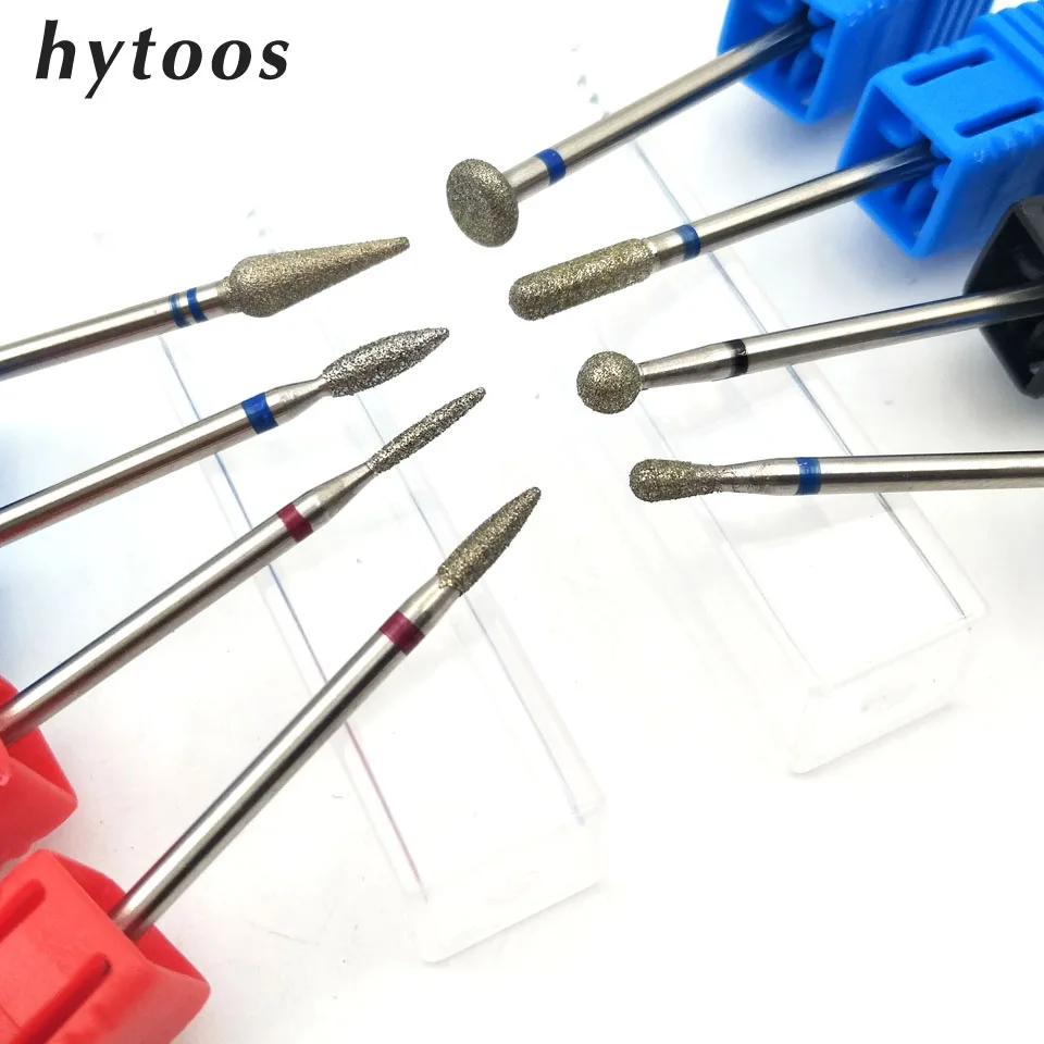 

HYTOOS 22 Types Diamond Nail Drill Bit 3/32" Rotary Cuticle Burr Manicure Cutters Drill Accessories Nail Art Tools Mills