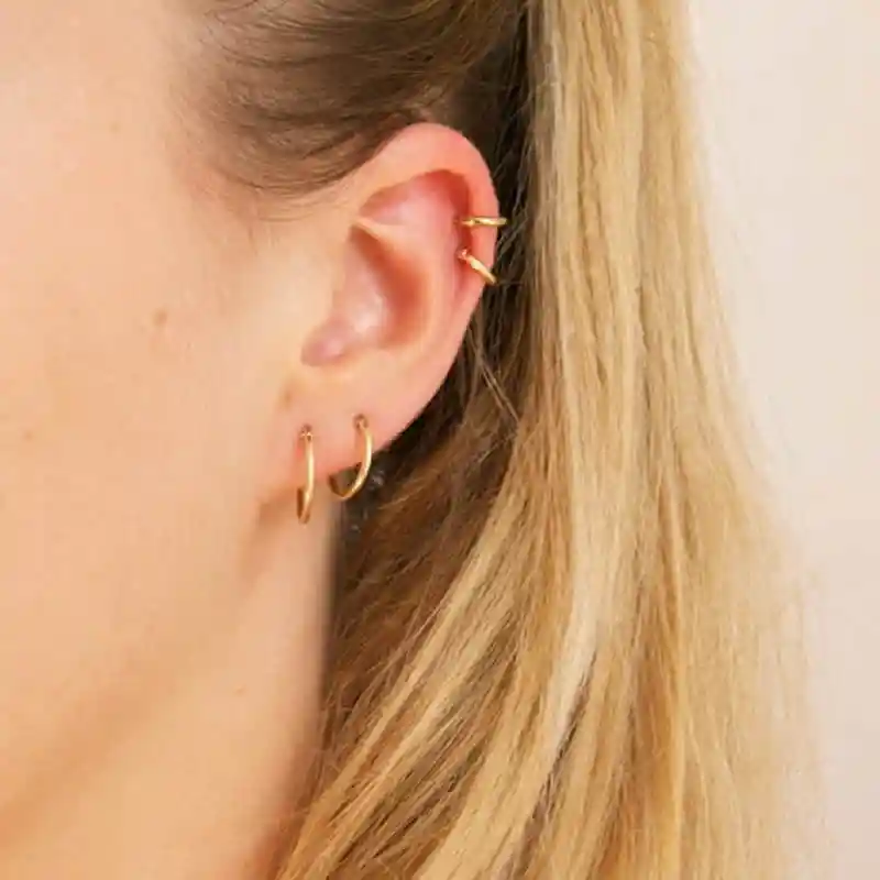 Женские серьги кольца Aros Mujer Oreja простые из стерлингового серебра 925 пробы с