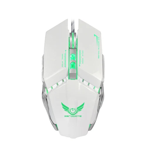 Белый ZERODATE X700 оптическая мышь usb Механическая игровая мышь полный ключ Макросъемка Проводная игровая мышь Четыре Цвета блестящая мышь - Цвет: Белый
