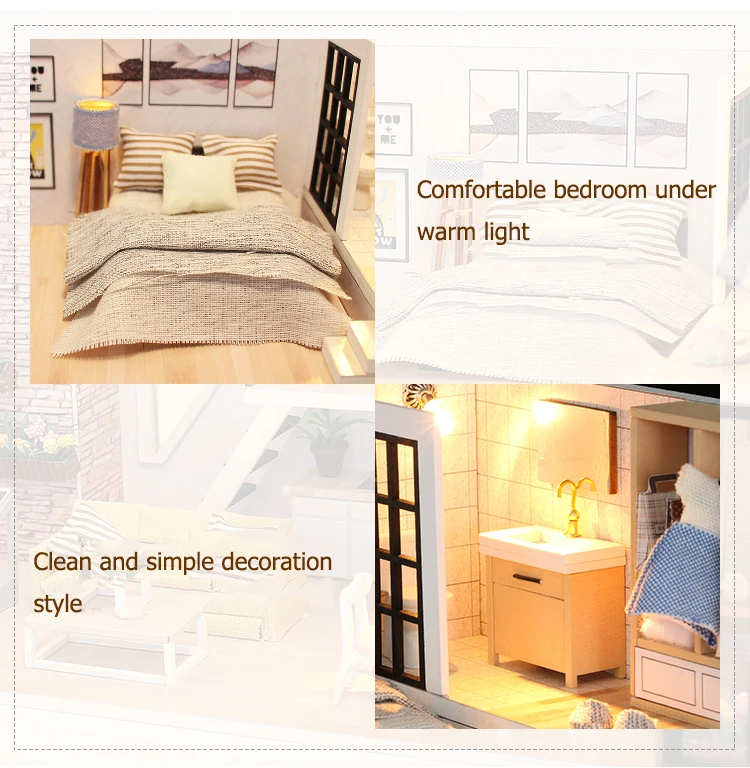 Cutebee кукольный дом мебель миниатюрный кукольный домик DIY миниатюрный дом комната коробка театр игрушки для детей Каса DIY кукольный домик N