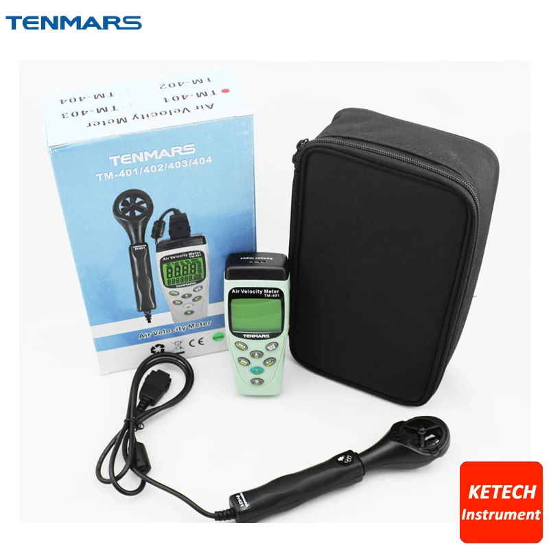 

Portable AIR Velocity Meter Anemometer Temperature Sensor TM401