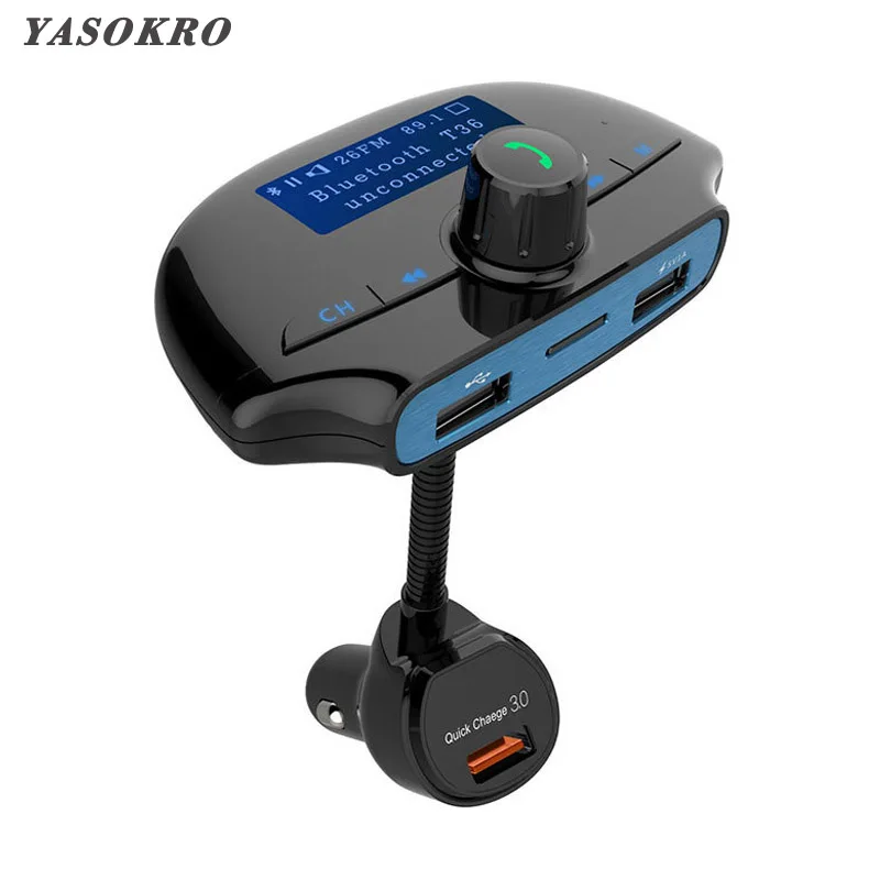 

FM Transmitter Bluetooth FM Modulator 3 Port Quick Charge 3.0 Charger Handsfree Car Kit 1.4'' MP3 Player Car Radio Adapter
