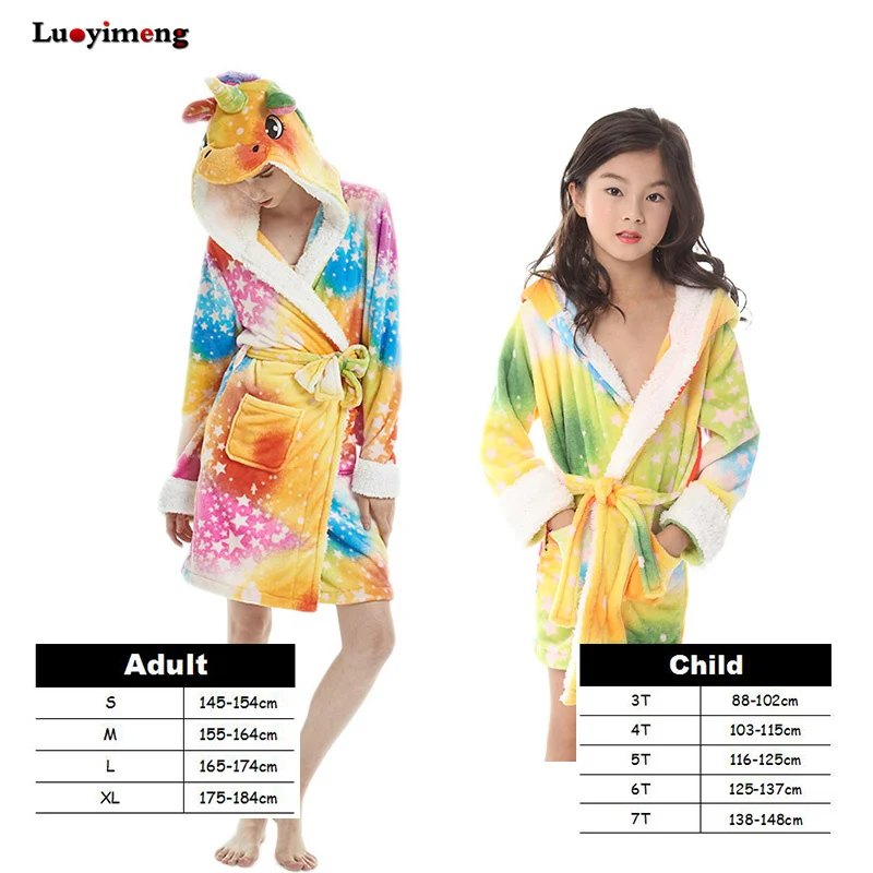 Новая фланелевая одежда для сна детей Халат с капюшоном и изображением животных