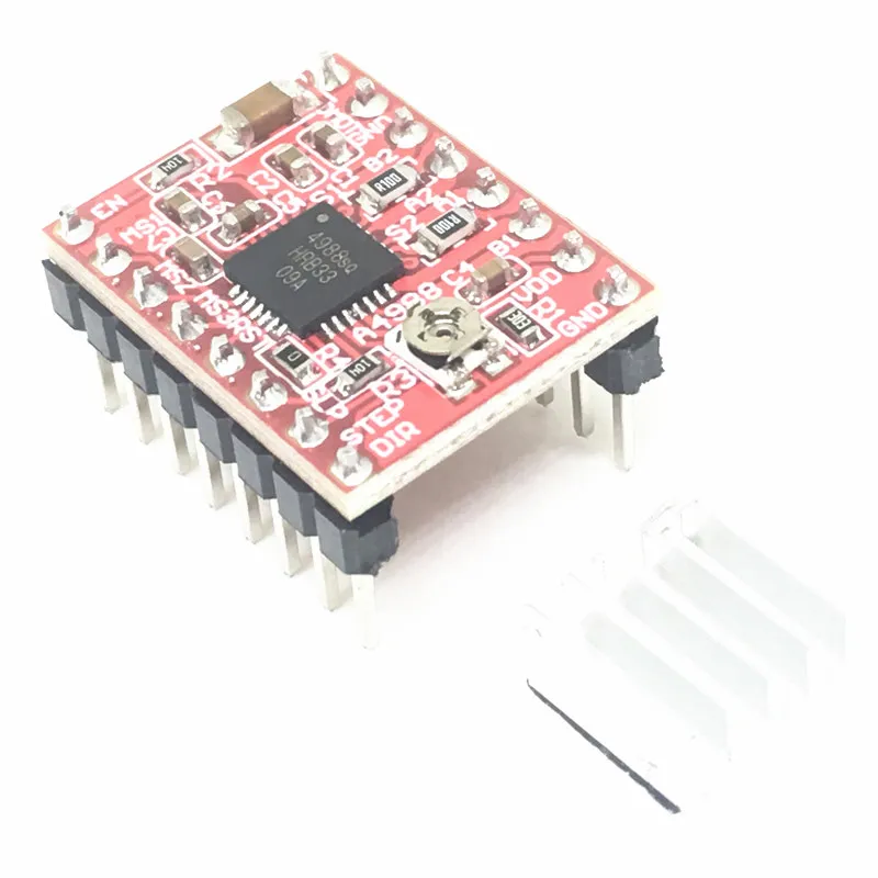 1 шт./лот Reprap шаговый Драйвер A4988 зеленый/модуль красного цвета с шт. радиатор 2