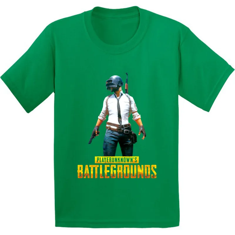 Green A Детская Хлопковая футболка с рисунком игры Playerunknown's Battlegrounds PUBG; забавная одежда для малышей; Повседневная футболка для мальчиков и девочек - Цвет: Green A
