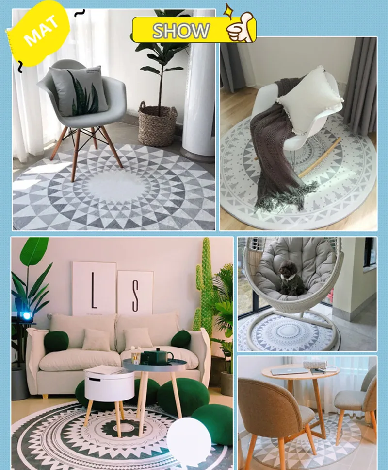 Fashion Anti-slip Floor Mats Carpets For Living Room Bedroom Decor Dia.60cm 80cm Study Computer Chair Carpet Bath Kitchen Rugs | Дом и сад