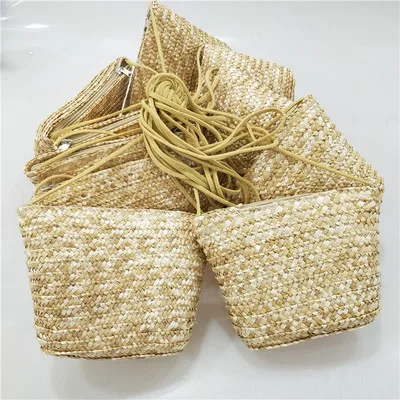 2018 new Rattan grass small ladies can be fitted with mobile keys purse cute grass women bag bolso borsetta portmonetka