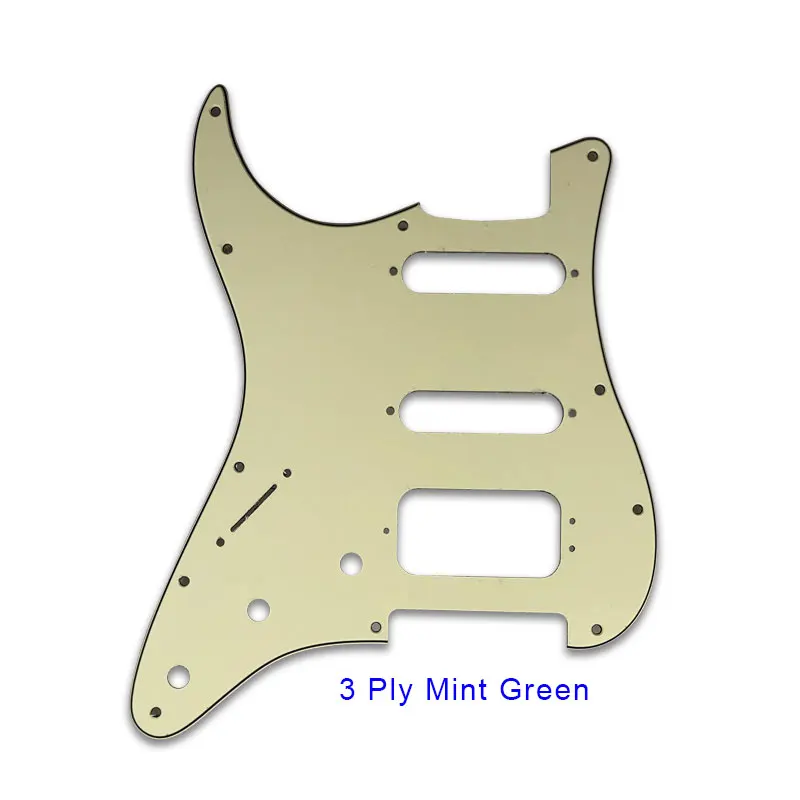 3Ply Mint Green Pleroo Custom гитарные Запчасти-для США/Мексики FD левая рука 72' 11 винтовых отверстий стандарт St SSH Гитара накладки царапинам пластины - Цвет: 3Ply Mint Green