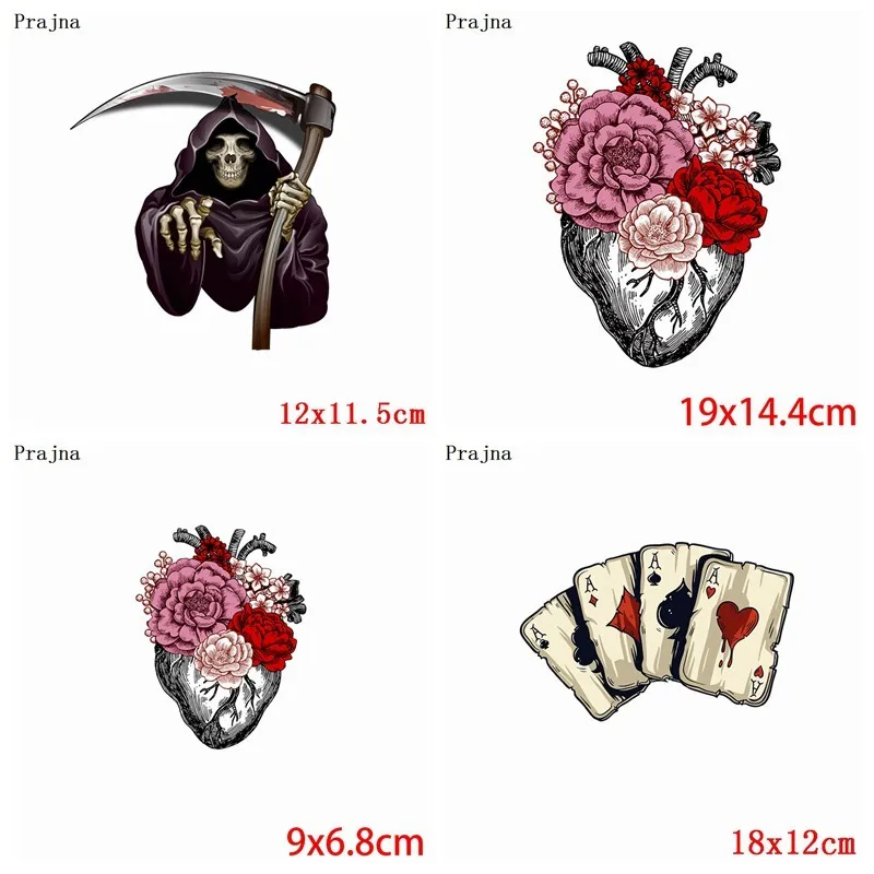 Prajna Rock Heart железные пластыри на груди крест маска термонаклейки на одежду мотоцикл одежда DIY Футболки наклейки