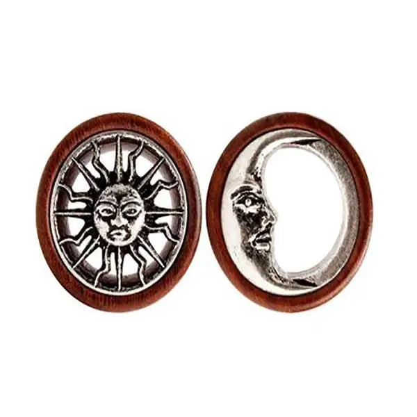 style 10 Junloupy 1 пара деревянные ушные измерители Tunnlel растягивающиеся наборы деревянные серьги пробки полые пирсинг расширители мужские телесные туннели - Окраска металла: style 10