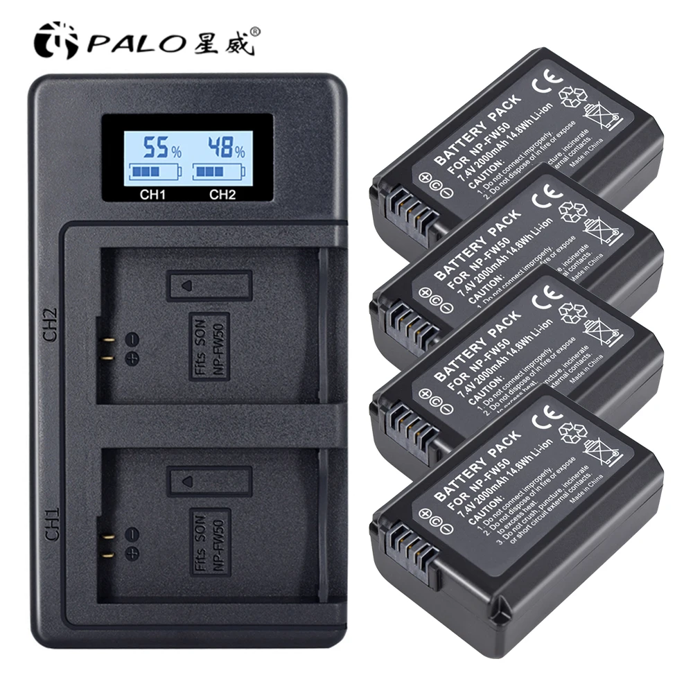 4 шт. двойное зарядное устройство USB для Sony A6000 5100 a3000 a35 A55 a7s II alpha 55 7 A72 A7R Nex7