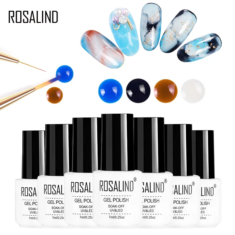 Гель лак для ногтей ROSALIND 1S 7 мл Цветной самостоятельной живописи основа УФ и