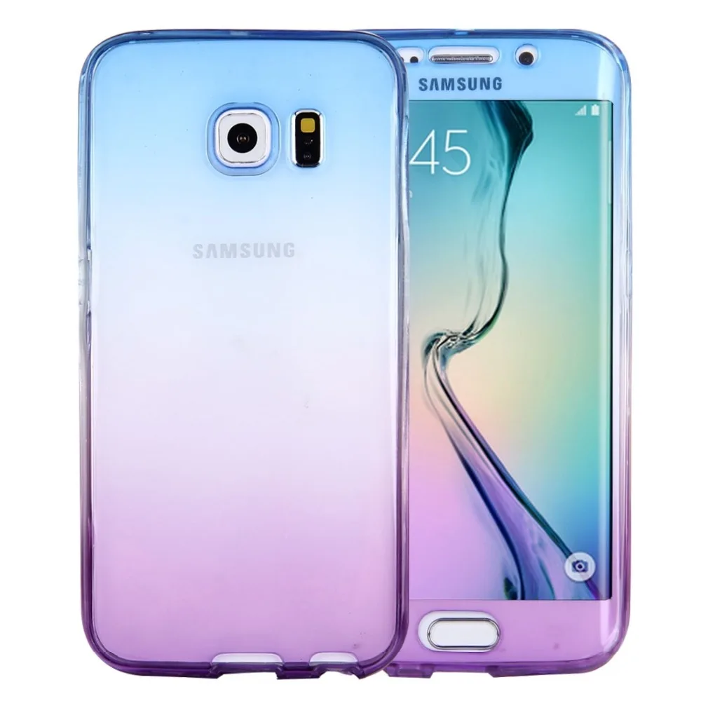 S7 чехол для Samsung Galaxy S6 Edge / G925 двухсторонний градиентный цветной ТПУ защитный задняя крышка G935|case for samsung galaxy|case