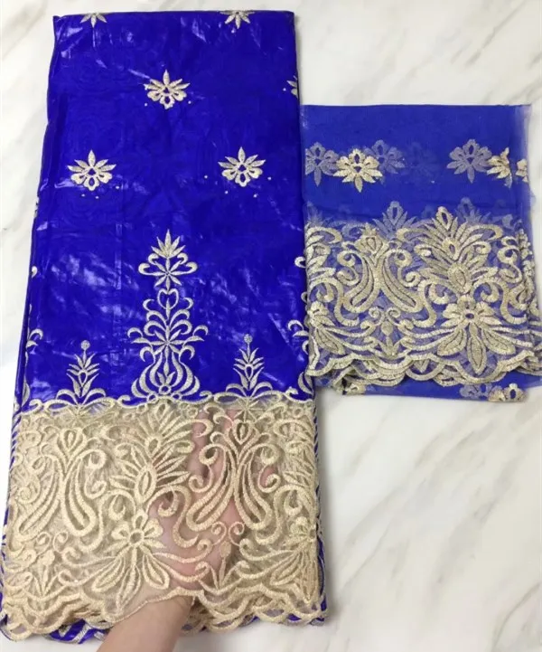 Африканский кружевной ткани Гвинея Базен Riche ткань набор с 2 двор французский