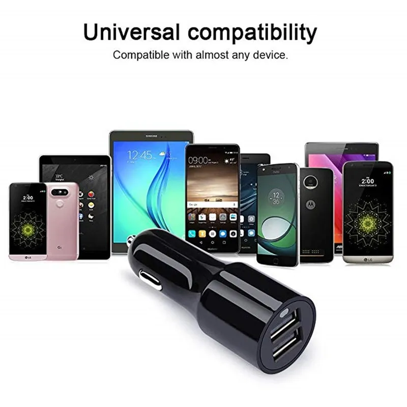 Автомобильное зарядное устройство флеш накопитель двойной выход 3 фута USB кабель