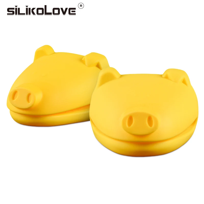 Силиконовая перчатка для печи SILIKOLOVE с изображением поросенка из мультфильма, термостойкие Прихватки для выпечки