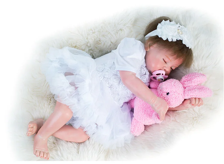 

NPK 48cm Bebes Reborn Silicone Vinyl Baby Doll Boneca Toys Realistic Princess Babies Newborn Doll Child Brithday Gift Girls