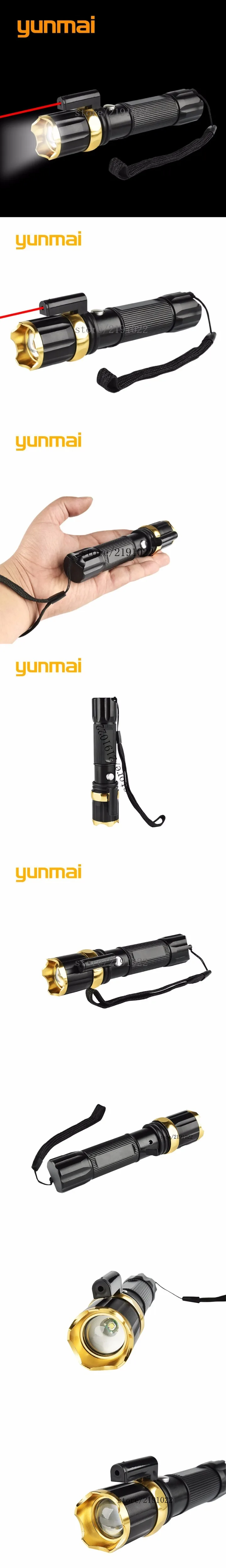 Powerful UV Red Laster+T6 LED 3 Modes Hunting Flashlight 4000 Lumen Zoom Tactical Flash Light Torch for 18650 / AAA Battery