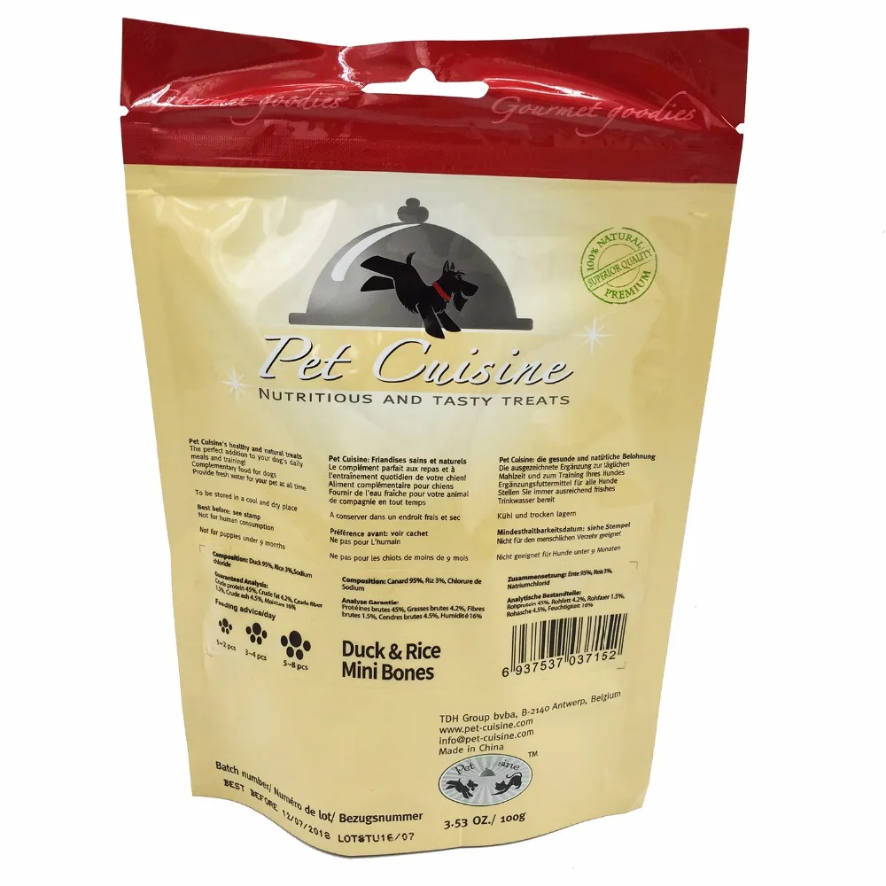 2 Сумки Pet кухни Премиум собака лечит Training закуски Еда щенок жевательные утка и