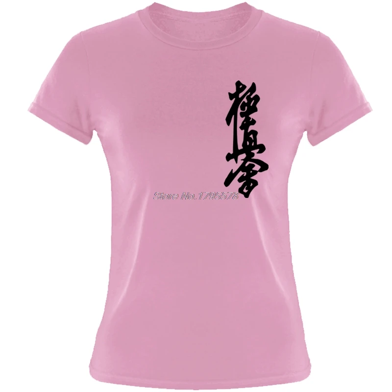 Pink Свободные черные женские футболки, футболки Kyokushin Karate Masutatsu Oyama Karate Japan-Custom Girl, футболки, футболки с принтом, топы - Цвет: Pink