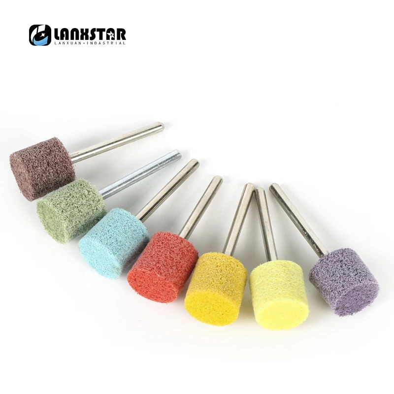 

7PC High Durable Nylon Fibre Abrasive Head Point Non-woven Polishing Grinding Heads Dremel Hand Drill Rotay Tools Accessories