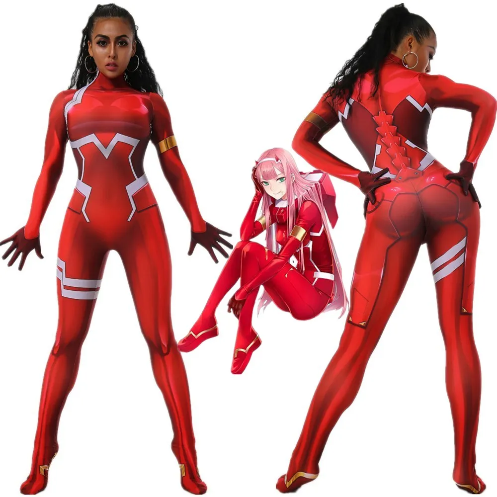 Костюм для косплея Дарлинг во фрэнкхе 02 Zero Two костюм с 3D принтом зентай на
