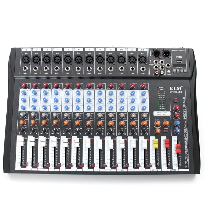Профессиональный 12 канальный Live Studio аудио микшер мощность USB микшерный пульт CT