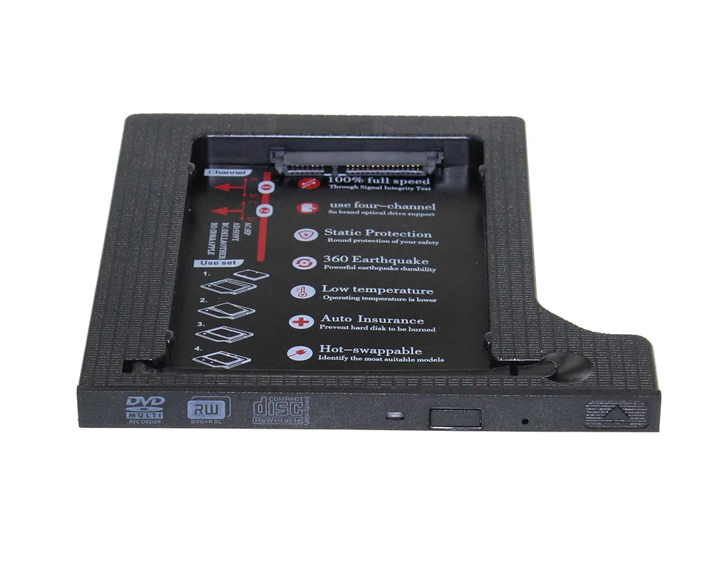 Горячая Распродажа жесткий диск 1ТБ 2nd HDD Caddy SATA к 2 5 &quotчехол для SSD ноутбука ODD DVD/CD