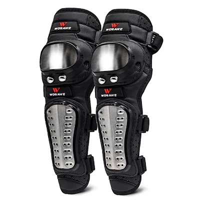 Elbow protector WOSAWE наколенник из нержавеющей стали для мотоцикла, длинный наколенник, броня, мото MTB Защитное снаряжение для коленей, защитный набор - Цвет: Elbow protector