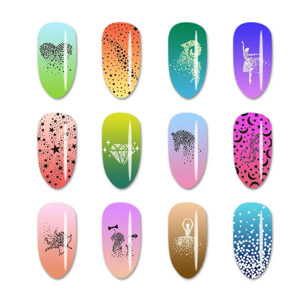 Трафареты для стемпинга ногтей 6 х12 см|Шаблоны дизайна ногтей| |