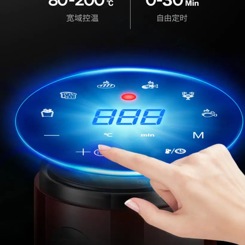 3.2L воздушная фритюрница многофункциональная без топлива Бытовая фри машина жидкокристаллическая сенсорная электрическая фритюрница