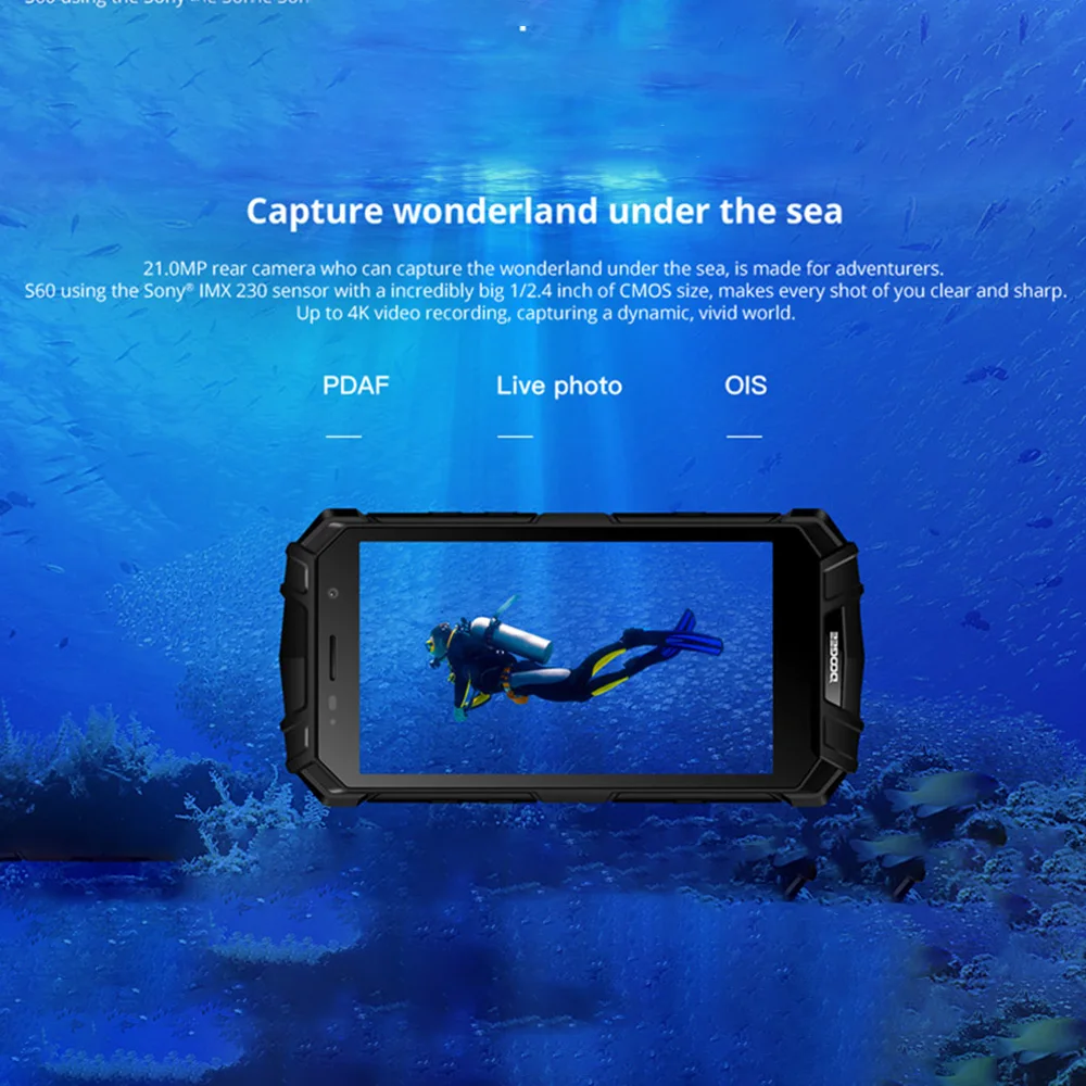 IP68 DOOGEE S60 6 ГБ ОЗУ 64 Гб беспроводной зарядки смартфон MTK Helio P25 Восьмиядерный Android 7 0