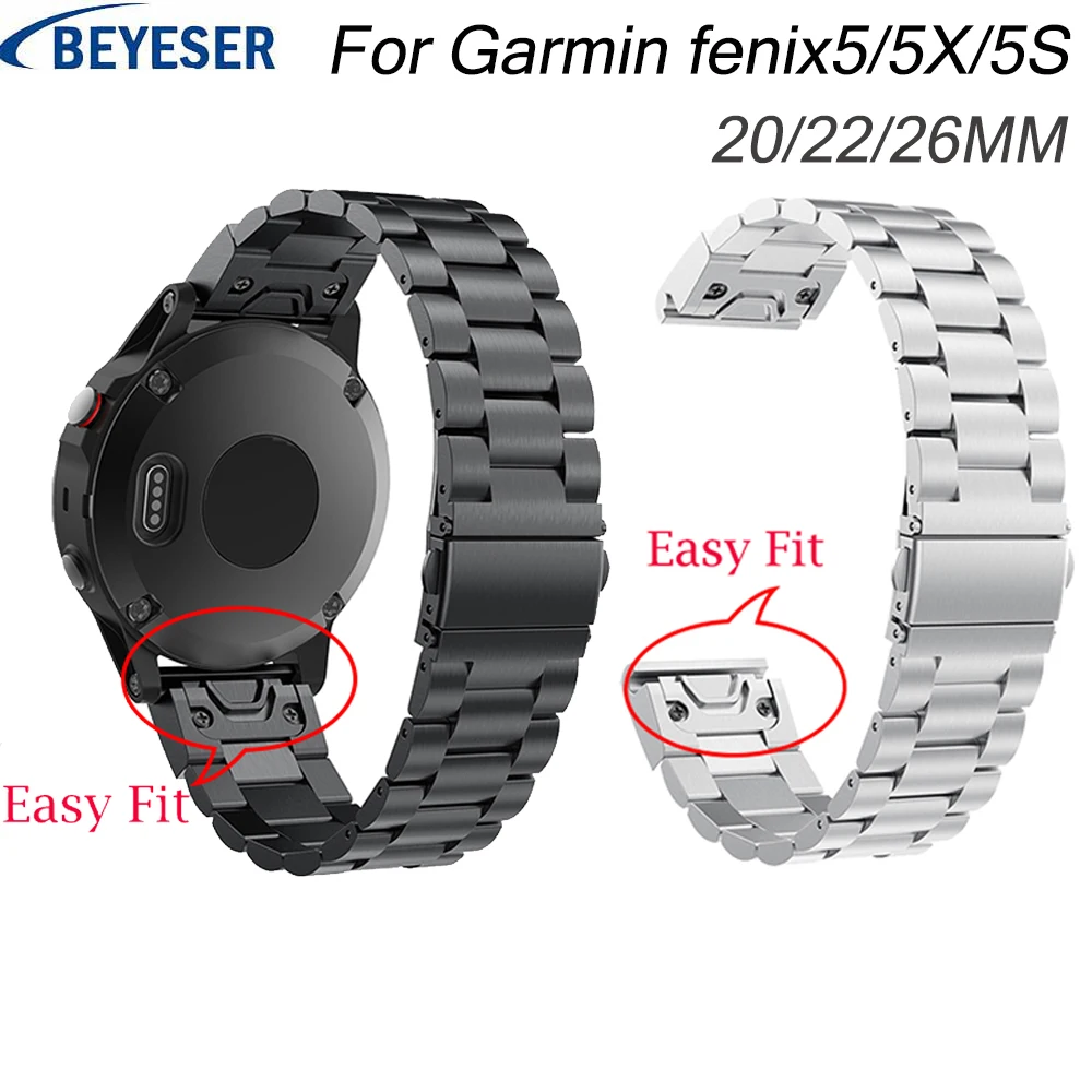 26 22 20 мм ремешок для часов Garmin Fenix 5X 5 5S 3 3HR D2 S60 GPS часы Quick ReleaseStainless стальная полоса