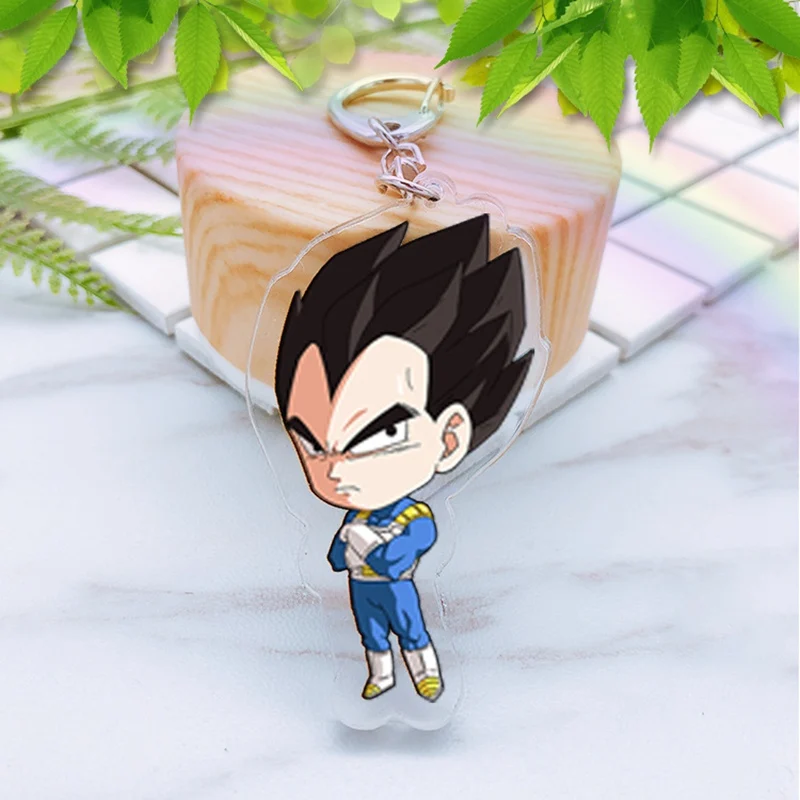 Аниме Dragon Ball Z Сон Гоку акриловые двухсторонние брелоки с принтом Супер Saiyan Vegeta Frieza Мультяшные фигурки брелоки Portachiavi игрушки
