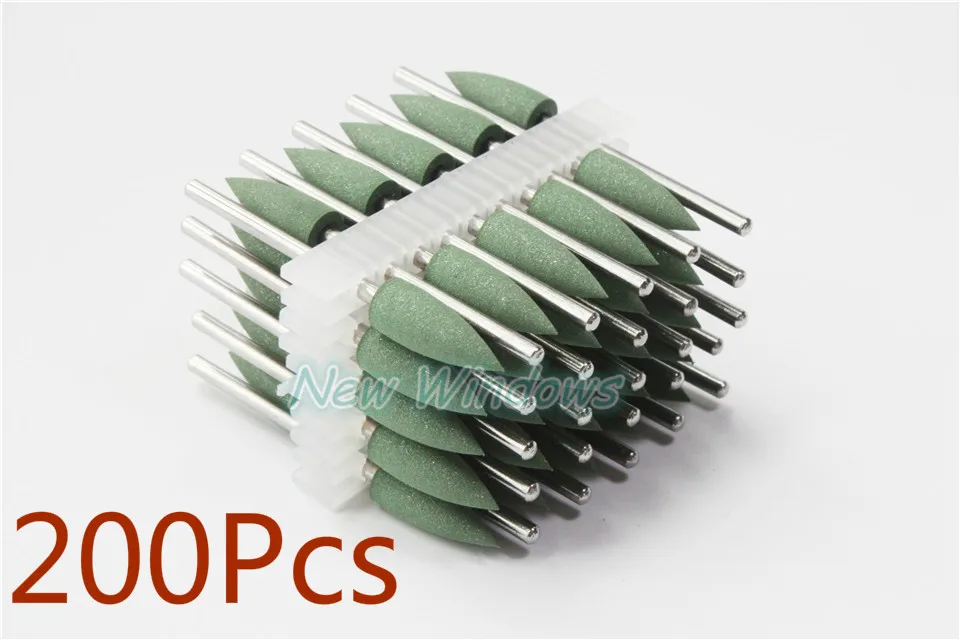 New Dental Silicon Rubber Polishers For Fine Polishing  Small Green 2.35mm 200Pcs