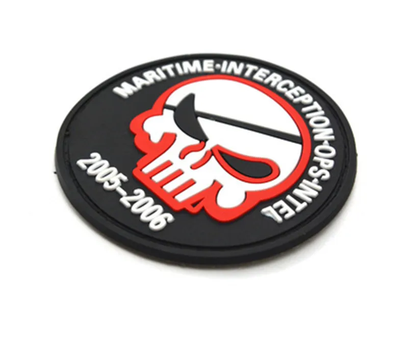 Maritime Interception Ops Intel Punisher Patch 3D Rubber Tactical Patches PVC Skull Badge Combat Armband | Дом и сад
