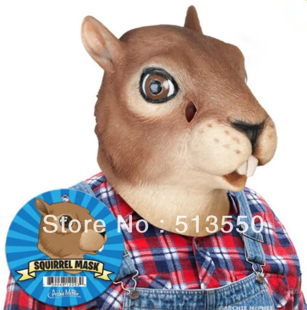 Белка резиновая маска с латексом полный Размеры Хэллоуин один размер подходит