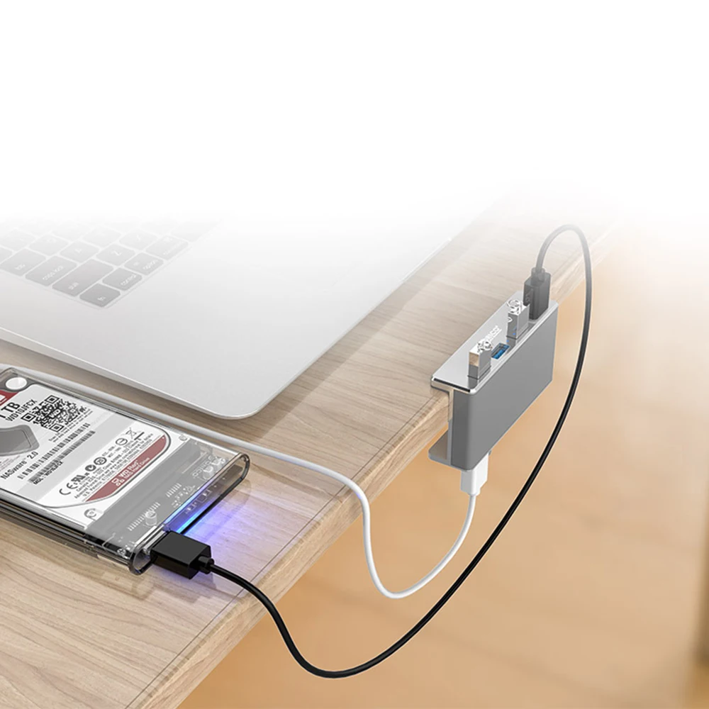 Алюминиевый сплав 4 порта USB 3 0 зажим тип концентратор сплиттер адаптер питания